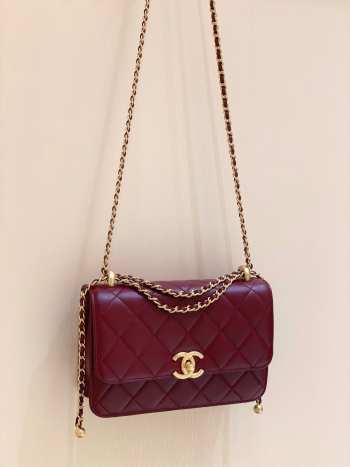 Chanel WOC Calfskin Burgundy Bag 19cm