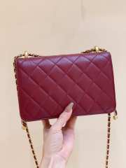 Chanel WOC Calfskin Burgundy Bag 19cm - 2