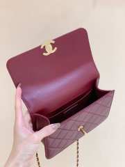 Chanel WOC Calfskin Burgundy Bag 19cm - 4