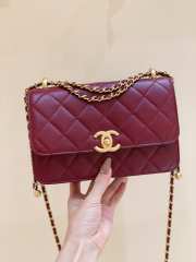 Chanel WOC Calfskin Burgundy Bag 19cm - 6