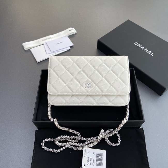 Chanel WOC Bag in White Silver Hardware - 1