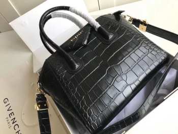 Givenchy Antigona Bag in Crocodile Effect Leather Black