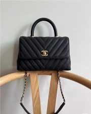 Chanel Coco Handle Chevron Bag Black 23cm - 6