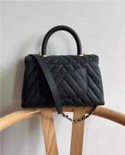 Chanel Coco Handle Chevron Bag Black 23cm - 5