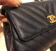 Chanel Coco Handle Chevron Bag Black 23cm - 3