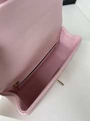 Chanel Flap Handle Bag Lambskin Pink with Gold Hardware 20cm - 6