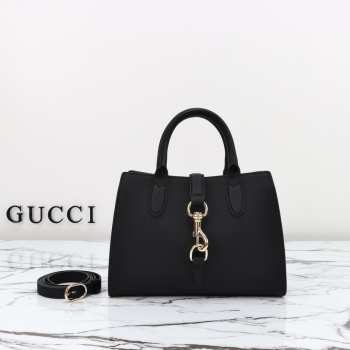 Gucci Small tote bag with hook closure Black Leather 24cm