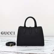 Gucci Small tote bag with hook closure Black Leather 24cm - 6