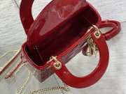 Dior Lady Bag Cherry Red Patent Cannage Calfskin 17cm - 5