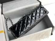 Chanel Classic Flap Quilted Patent Leather Silver-tone Black 25.5cm - 3