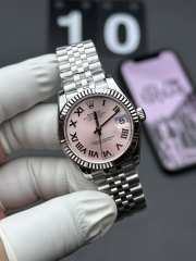 Rolex Day Date Silver Pink Watch - 6