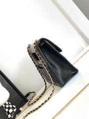 Chanel Flap Bag with Handle Calfskin Gold Metal Black 19cm - 4