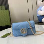 Gucci GG Marmont Super Mini Bag 476433 Blue 16.5cm - 1