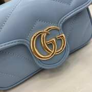 Gucci GG Marmont Super Mini Bag 476433 Blue 16.5cm - 3