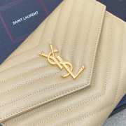 YSL Cassandre Matelassé Flap Pouch In Grain De Poudre Leather Beige 21cm - 4