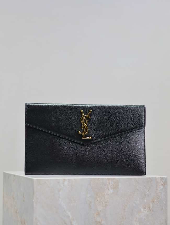 YSL Grain De Poudre Uptown Pouch Black 27cm - 1