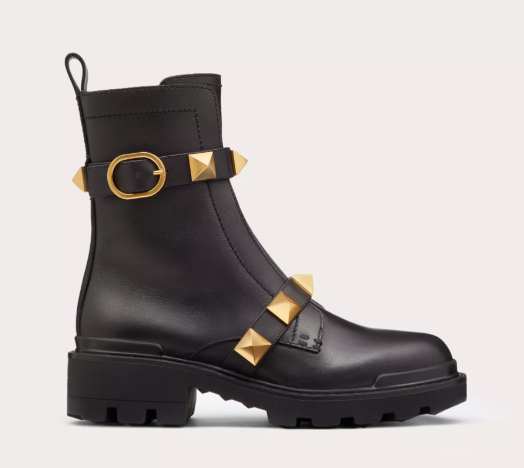 Valentino Garavani Roman Stud Calfskin Combat Boot 40mm - 1