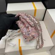 Chanel Small Flap Bag Sequins Pink & Silver 20cm - 6