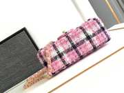 Chanel Mini Classic Handbag Pink Cotton & Wool Tweed A69900 20cm - 3