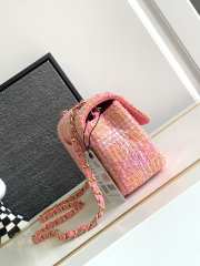 Chanel Mini Flap Bag Tweed Orange & Pink A69900 20cm - 5