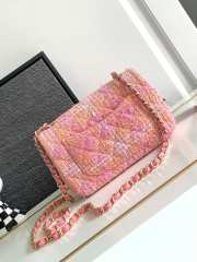 Chanel Mini Flap Bag Tweed Orange & Pink A69900 20cm - 3