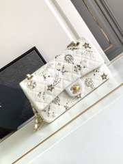 Chanel Flap Tweed White Bag 25cm - 1