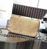 Chanel Mini Flap Bag Embroidered Satin, Sequins & Gold-Tone Metal Gold - 2