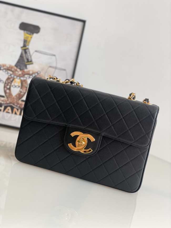 Chanel Vintage Black Caviar Flap Bag - 1