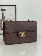 Chanel Vintage Brown Lambskin Flap Bag - 1