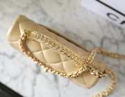 Chanel Gold Lambskin Flap Bag Top Handles 19cm - 3