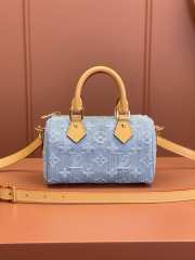 Louis Vuitton M11212 Mini Speedy Blue Denim Boston Bag 16cm - 1