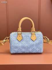 Louis Vuitton M11212 Mini Speedy Blue Denim Boston Bag 16cm - 6