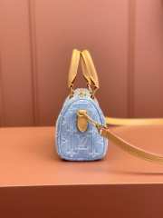 Louis Vuitton M11212 Mini Speedy Blue Denim Boston Bag 16cm - 4