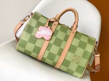 Louis Vuitton Keepall Bandoulière 35 Bag Damier Golf Canvas Green N40671 34cm