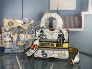 Dior Canvas Pixel Zodiac Embroidered Medium Lady D-Lite Ecru Multicolor 23.5cm - 1