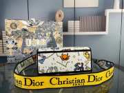 Dior Canvas Pixel Zodiac Embroidered Medium Lady D-Lite Ecru Multicolor 23.5cm - 3