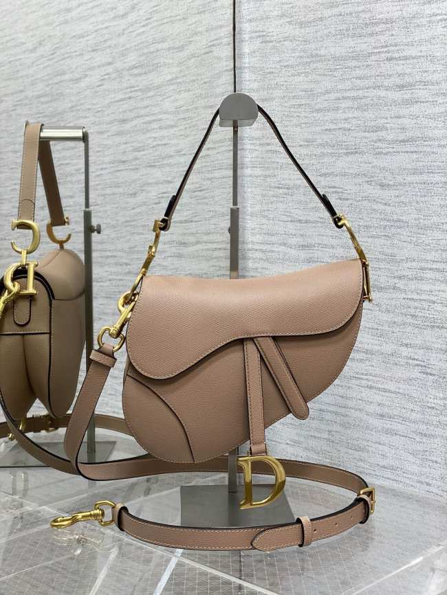 Dior Large Saddle Bag Nude Pink 24cm - 1