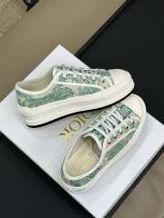 Dior Walk'n'Dior Platform Sneaker Cotton Embroidered with Aquamarina Toile de Jouy Sauvage Motif - 4