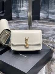 YSL Solferino Medium In Box Saint Laurent Leather White Size 23cm - 1