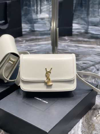 YSL Solferino Medium In Box Saint Laurent Leather White Size 23cm