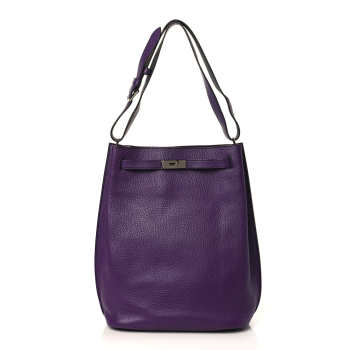 Hermes Taurillon Clemence Eclat So Kelly 26 Ultraviolet Bleu Obscur