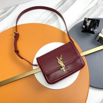 YSL Solferino Small In Box Saint Laurent Leather Red Size 19cm