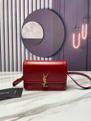 YSL Solferino Medium In Box Saint Laurent Leather Red Size 23cm - 1