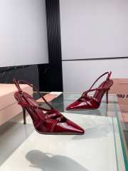 Miumiu Patent Red Leather Slingbacks With Buckles 10.5cm - 3