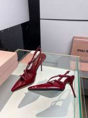 Miumiu Patent Red Leather Slingbacks With Buckles 10.5cm - 4