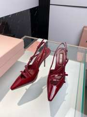 Miumiu Patent Red Leather Slingbacks With Buckles 10.5cm - 5