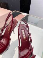 Miumiu Patent Red Leather Slingbacks With Buckles 10.5cm - 6