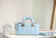 Dior Small Lady D-Joy Bag Placid Blue Cannage Lambskin Size 22cm - 6