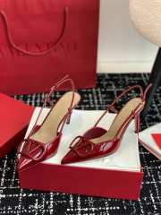 Valentino Vlogo Signature Patent Leather Slingback Pump 80mm Red - 5