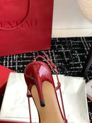 Valentino Vlogo Signature Patent Leather Slingback Pump 80mm Red - 4